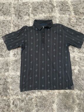 Alpinestars Men's Black Striped Polo Shirt with Paisley Print